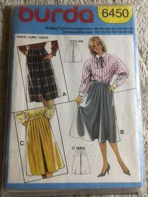 PATTERN BURDA 6450 (UNUSED) - SKIRT (SIZE 10-40)