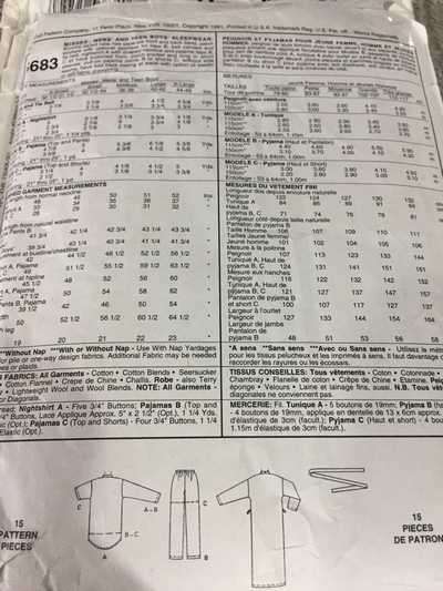 PATTERN MCCALL'S 5683 (UNUSED) - MISSES', MEN'S AND TEEN BOYS' SLEEPWEAR (SIZE XS - XL)
