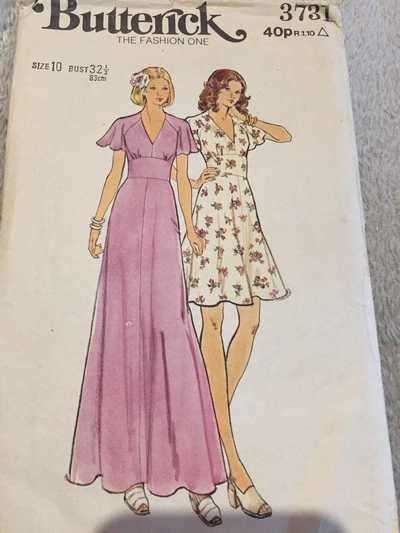 PATTERN BUTTERICK 3731 (VINTAGE) - DRESS (SIZE 10)