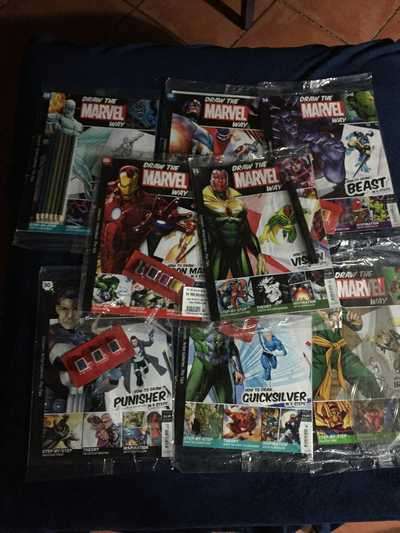 JOBLOT (8) : DRAW THE MARVEL WAY NR 06, 08, 25, 28, 30, 31, 34 & 37 (SEE DESCRIPTION)