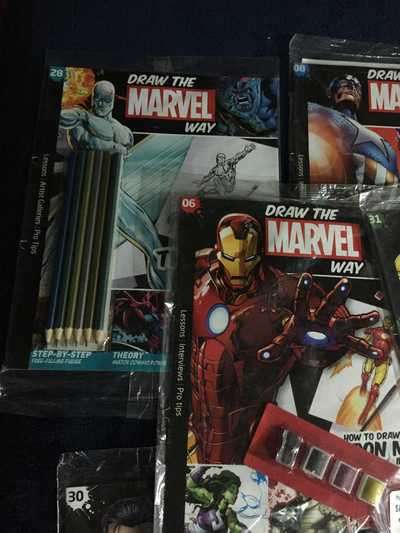 JOBLOT (8) : DRAW THE MARVEL WAY NR 06, 08, 25, 28, 30, 31, 34 & 37 (SEE DESCRIPTION)