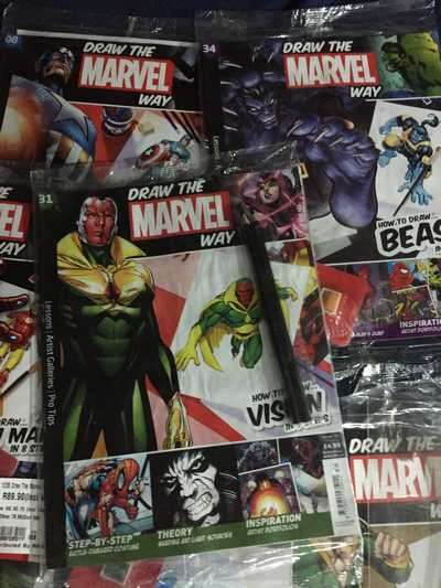 JOBLOT (8) : DRAW THE MARVEL WAY NR 06, 08, 25, 28, 30, 31, 34 & 37 (SEE DESCRIPTION)
