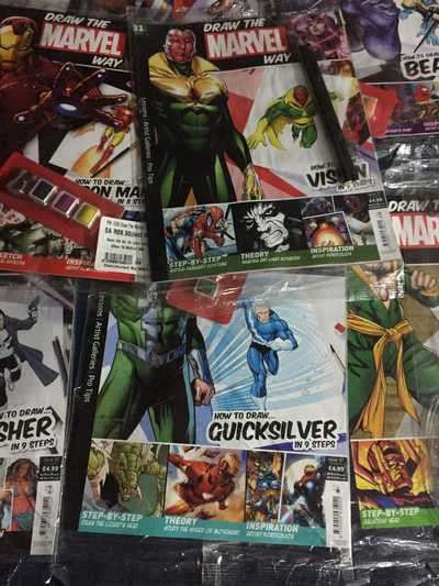 JOBLOT (8) : DRAW THE MARVEL WAY NR 06, 08, 25, 28, 30, 31, 34 & 37 (SEE DESCRIPTION)