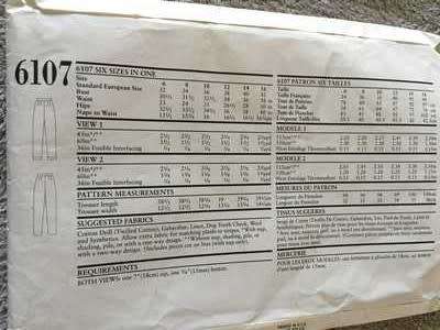 PATTERN NEW LOOK 6107 (UNUSED) - TROUSERS (SIZE 6-16)