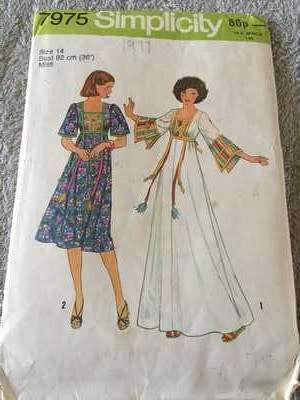 PATTERN SIMPLICITY 7975 (VINTAGE) (UNUSED) - DRESS IN 2 LENGTHS (SIZE 14)