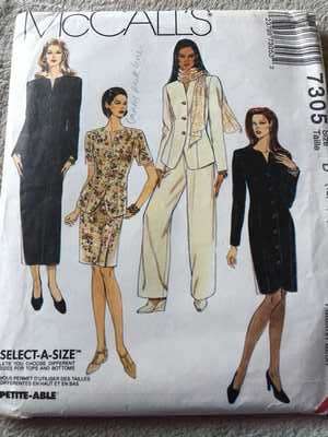 PATTERN MCCALL'S 7305 (UNUSED) - JACKET/DRESS/SKIRT/PANTS (SIZE 12-14-16)