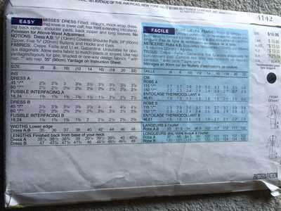 PATTERN BUTTERICK 4142 (DAVID WARREN)(UNUSED) - DRESS (SIZE 12-14-16)