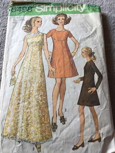 PATTERN SIMPLICITY 8498 (VINTAGE) - DRESS (SIZE 10)