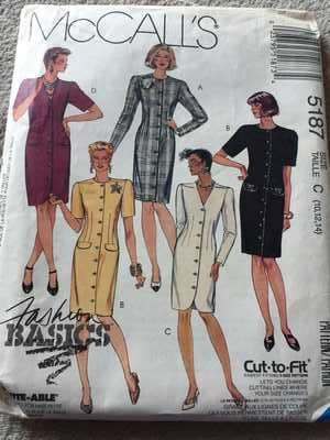 PATTERN MCCALL'S 5187 (UNUSED) - DRESSES (SIZE 10-12-14)