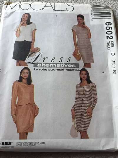 PATTERN MCCALL'S 6502 (UNUSED) - DRESS/JACKET/SKIRT (SIZE 12-14-16)