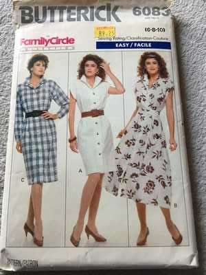 PATTERN BUTTERICK 6083 - DRESS (SIZE 6-8-10)