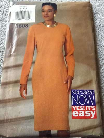 PATTERN SEE & SEW 3608 - DRESS (SIZE 12-14-16)