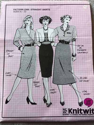 PATTERN KNITWIT 2300 - STRAIGHT SKIRTS (SIZE 6-22)