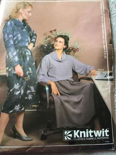 PATTERN KNITWIT 1000 - COWL NECK DRESS & TOP (SIZE 6 - 22)