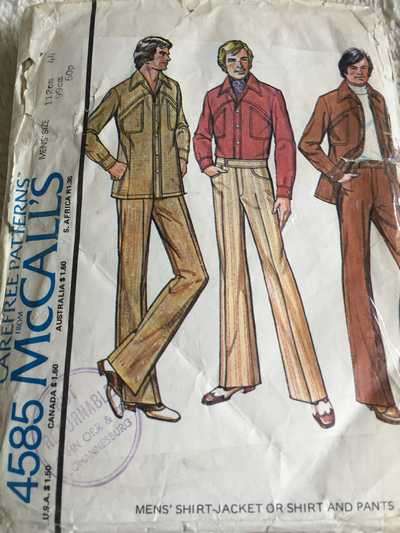 PATTERN MCCALL'S 4585 (VINTAGE) - MEN'S PANTS (SIZE 44, 112CM?)