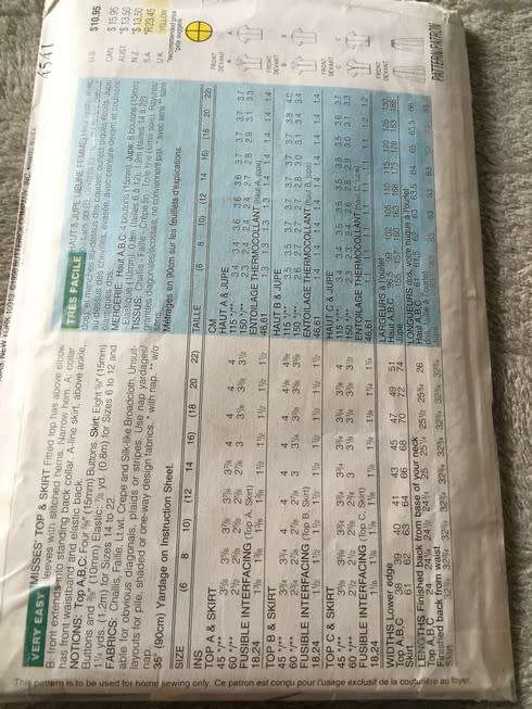PATTERN BUTTERICK 4541 (UNUSED) - DRESS (SIZE 12-14-16)