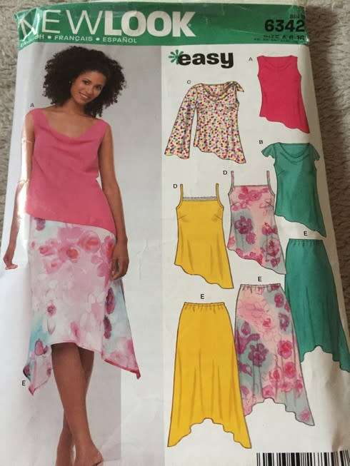 PATTERN NEW LOOK 6342 - TOP AND SKIRT (SIZE 8-16)