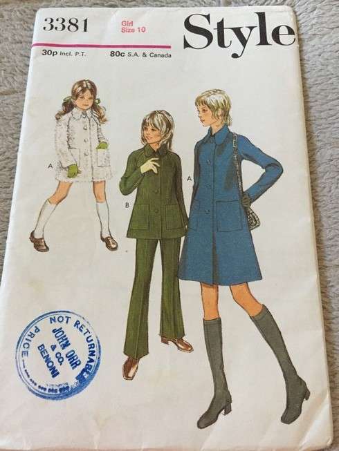 PATTERN STYLE 3381 - CHILD'S AND GIRL'S COAT AND TROUSERS (SIZE 10)