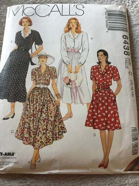 PATTERN MCCALL'S 6438 DRESS (SIZE 10-12-14)