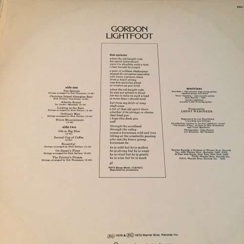 LP VINYL - GORDON LIGHTFOOT: IF YOU COULD READ MY MIND (DOUBLE DYNAMITE 2 ORIGINALS)