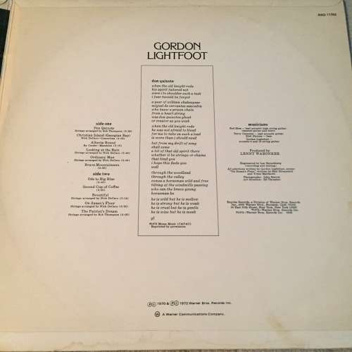 LP VINYL - GORDON LIGHTFOOT: IF YOU COULD READ MY MIND (DOUBLE DYNAMITE 2 ORIGINALS)