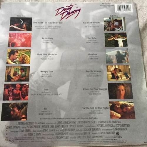 LP VINYL - DIRTY DANCING: ORIGINAL SOUNDTRACK FROM THE VESTRON MOTION PICTURE