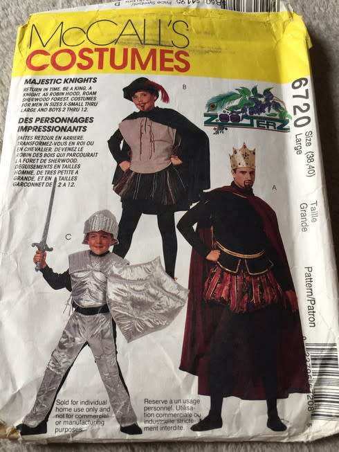 PATTERN - MCCALL'S 6720 COSTUMES (MEDIEVAL COSTUMES) LARGE (38/40)