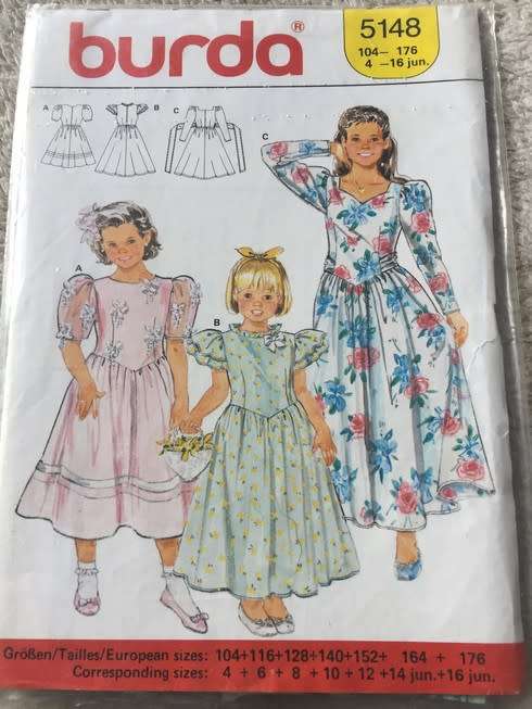 PATTERN BURDA 5148 - GIRLS' DRESS (SIZE 4-16JUN)