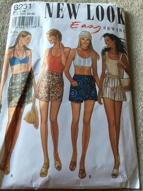 PATTERN NEW LOOK 6231 - SKIRT, SHORTS (SIZE 6-16)