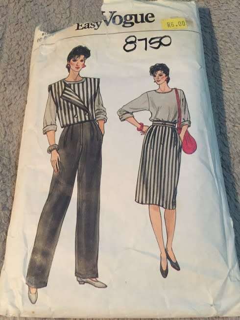 PATTERN VOGUE 8750 - VEST, TOP SKIRT AND PANTS (SIZE 6-8-10)