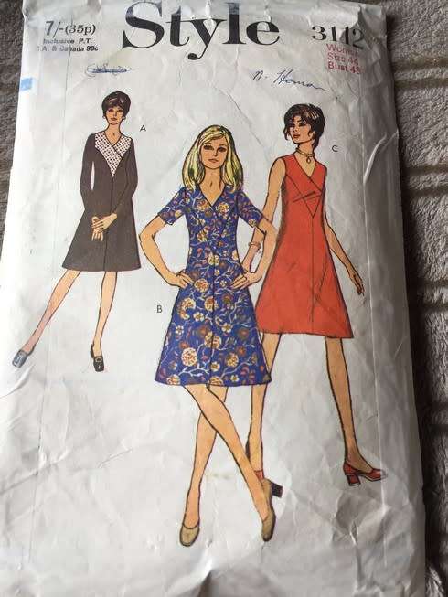 PATTERN STYLE 3112 (VINTAGE) - DRESS (SIZE 44) BIG SIZE