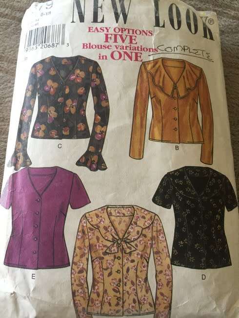 PATTERN NEW LOOK 6679 (COMPLETE) - BLOUSES (SIZE 8-18)