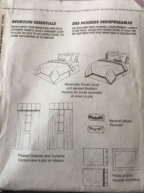 PATTERN MCCALL'S 2017 (HOME DECORATING BEDROOM ESSENTIALS)