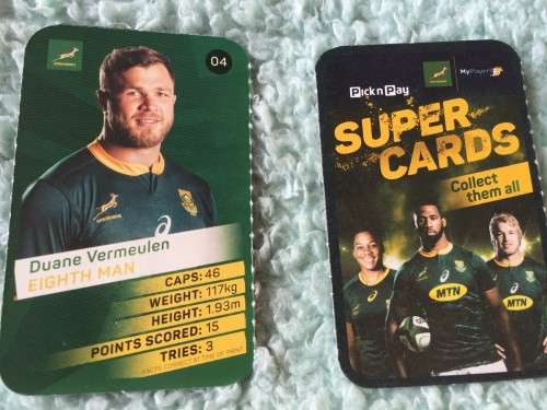 2019 PICK N PAY RUGBY SUPER CARDS - NR 4 DUANE VERMEULEN EIGHTH MAN