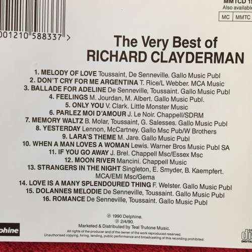 CD - RICHARD CLAYDERMAN: THE VERY BEST OF RICHARD CLAYDERMAN