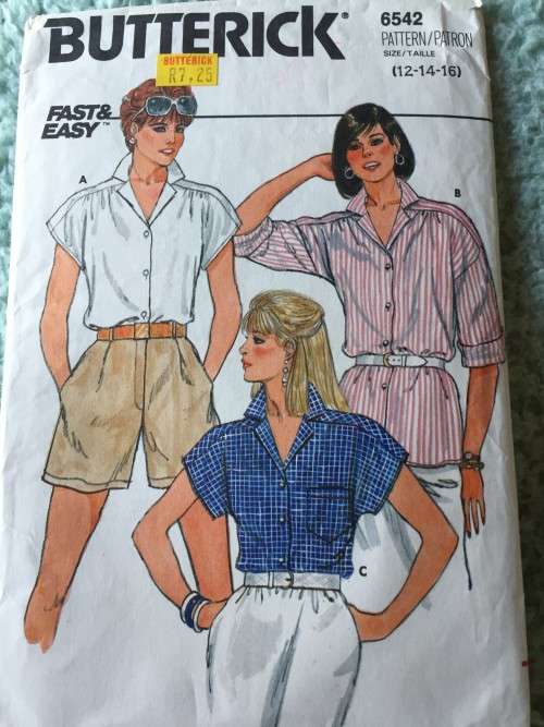 PATTERN BUTTERICK 6542 - BLOUSE (SIZE 12-14-16)