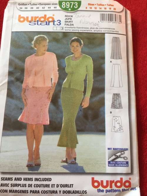 PATTERN BURDA 8973 (UNUSED) - SKIRT (SIZE 8-20)