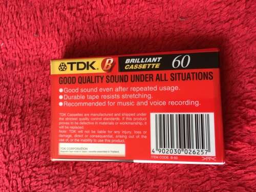 CASSETTE - 3 IN A PACK TDK B-60 BLANK CASSETTES (NEW SEALED)