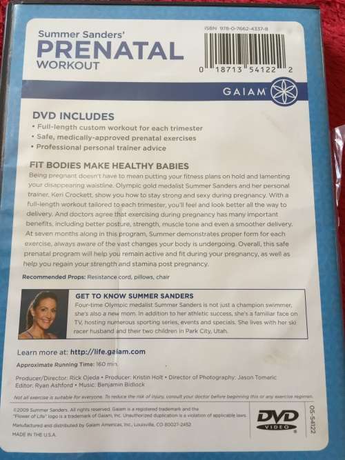 DVD - SUMMER SANDERS' PRENATAL WORKOUT (FULL LENGTH & EXPRESS WORKOUT OPTIONS)