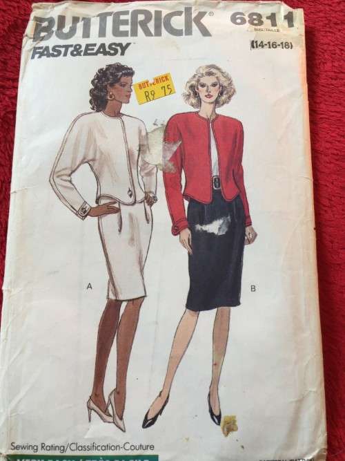 PATTERN BUTTERICK 6811 - JACKET, TOP AND SKIRT (SIZE 14-16-18)