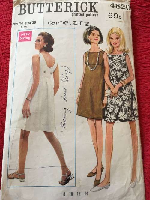 PATTERN BUTTERICK 4820 (COMPLETE) - DRESS (SIZE 14)