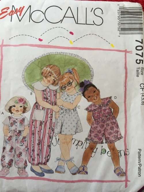 PATTERN MCCALL'S 7075 (UNUSED) - JUMPSUIT AND ROMPER (SIZE 4-5-6)