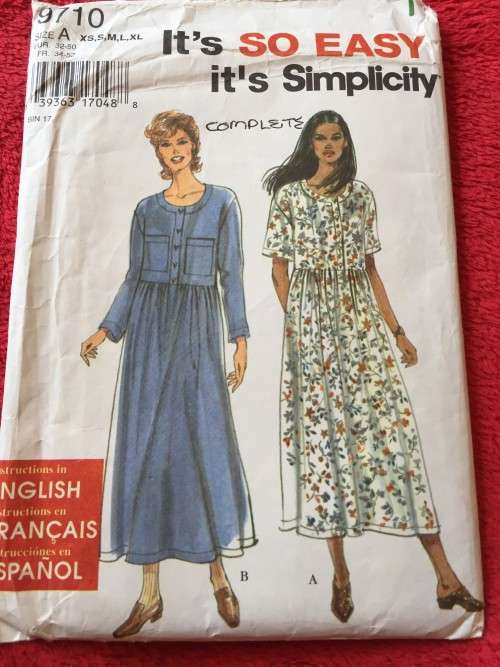 PATTERN SIMPLICITY 9710 (COMPLETE) - DRESS (SIZE XS-XL) BIG SIZE