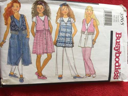 PATTERN BUSYBODIES 3965 - GIRLS' VEST, DRESS, TOP AND PANTS (SIZE 7-8-10)