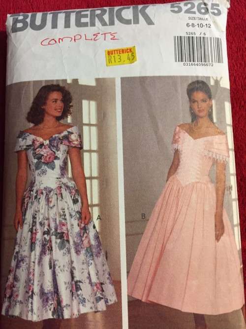 PATTERN BUTTERICK 5265 (COMPLETE) - DRESS (SIZE 6-8-10-12)