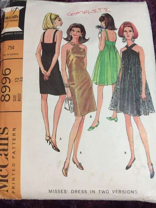 PATTERN MCCALL'S 8996 (VERY VINTAGE) - DRESS IN 2 BEAUTIFUL VERSIONS (SIZE 12)