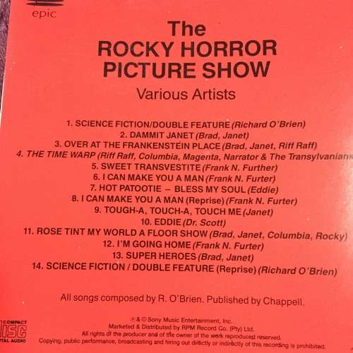 CD - THE ROCKY HORROR PICTURE SHOW (ORIGINAL SOUNDTRACK RECORDING)
