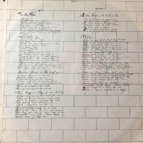 LP VINYL - PINK FLOYD: THE WALL  (WITH ORIGINAL INNER SLEEVES)
