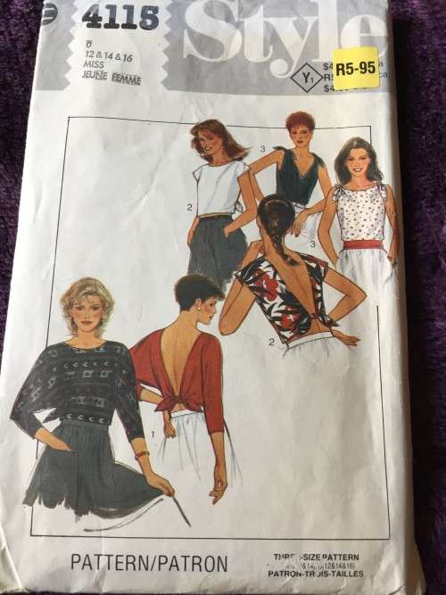 PATTERN STYLE 4115:  SET OF TOPS (SIZE 12-14-16)