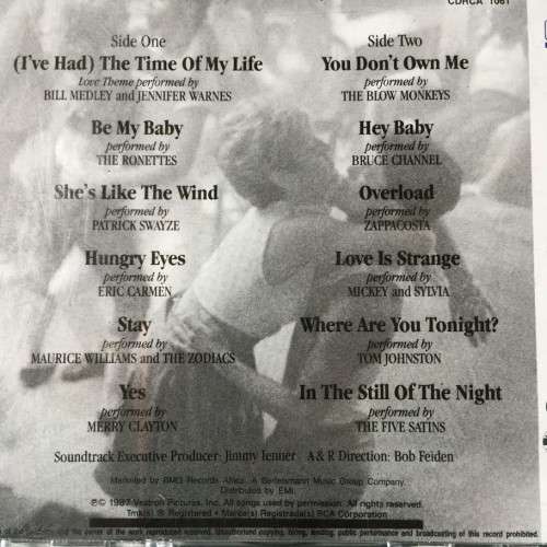 CD - DIRTY DANCING: ORIGINAL SOUNDTRACK FROM MOTION PICTURE (MINT CONDITION)